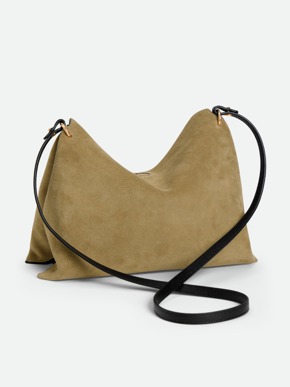 TOTE PENELOPE SMALL KHAKI SUEDE & BLACK