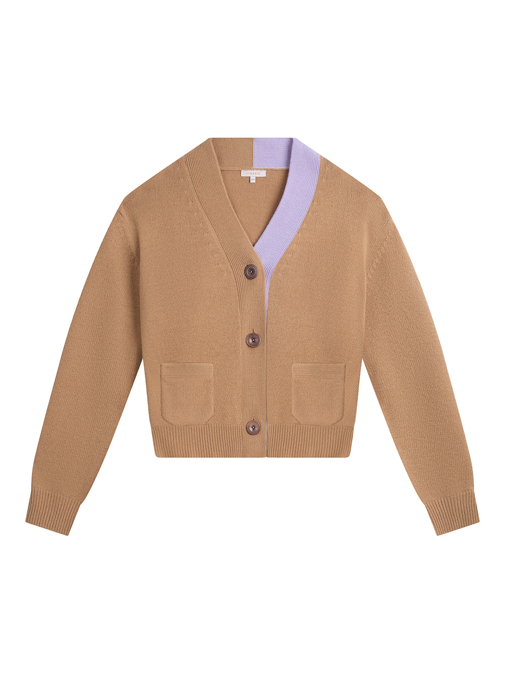 CARDIGAN LOU CONTRAST CAMEL & PARME