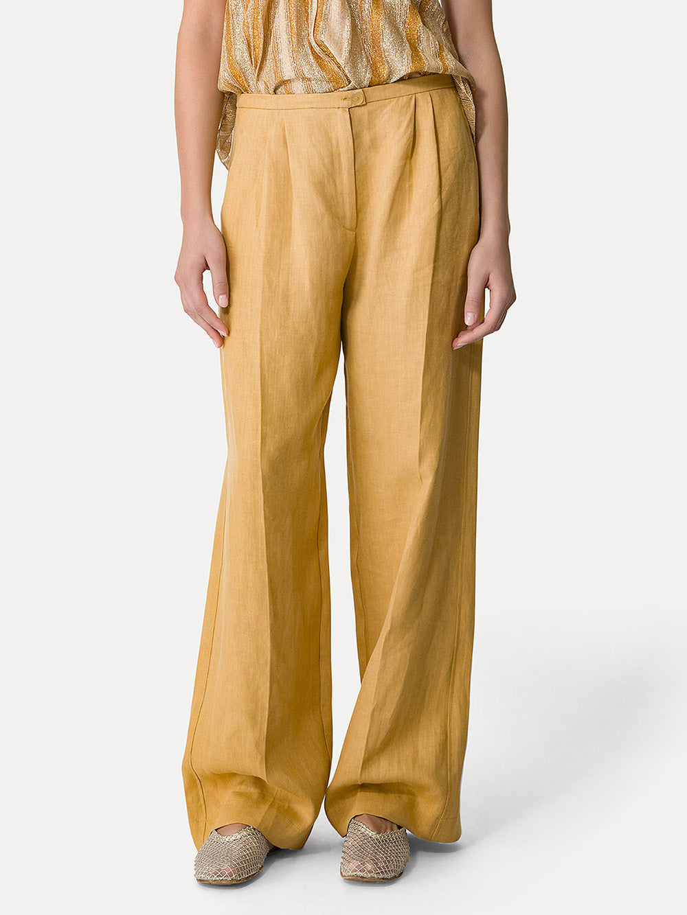 GRANO LINEN PLEATED PANTS