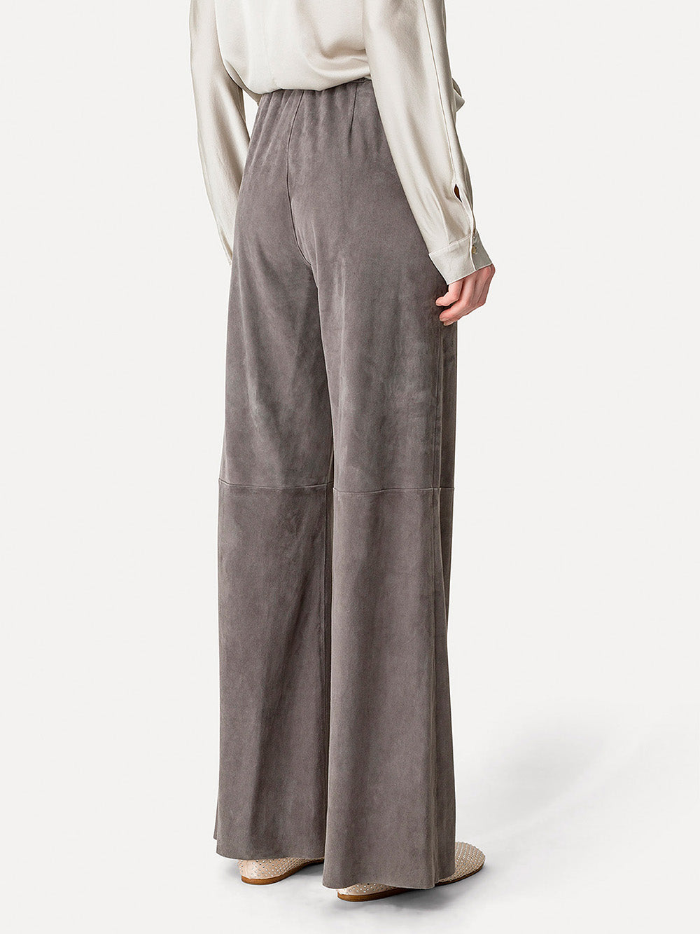PANTALON EN DAIM OMBRA