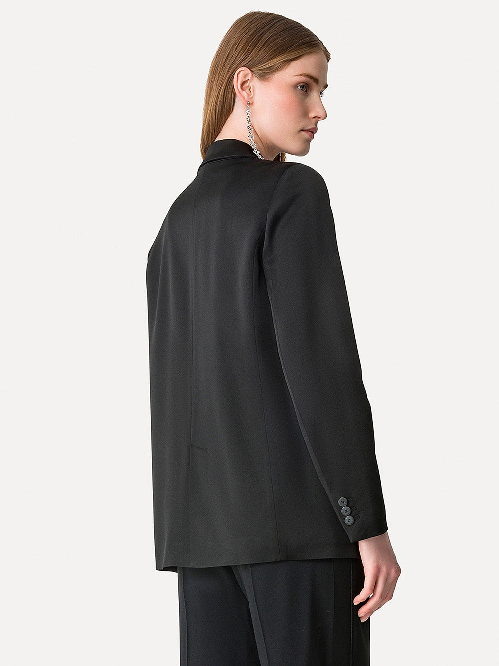BLACK SHINY SATIN JACKET