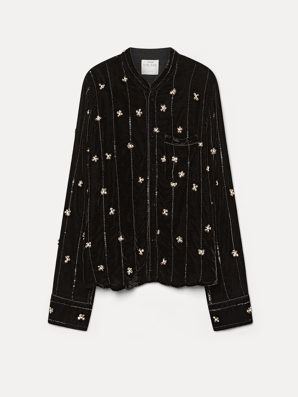 BLACK VELVET STAR PAJAMA SHIRT