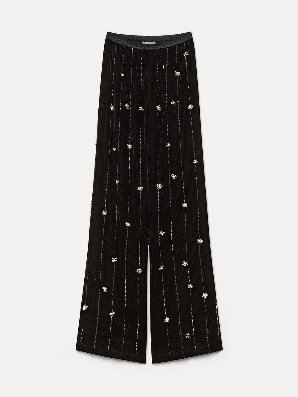 BLACK STAR VELVET PANTS