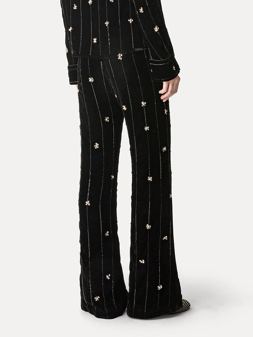 BLACK STAR VELVET PANTS