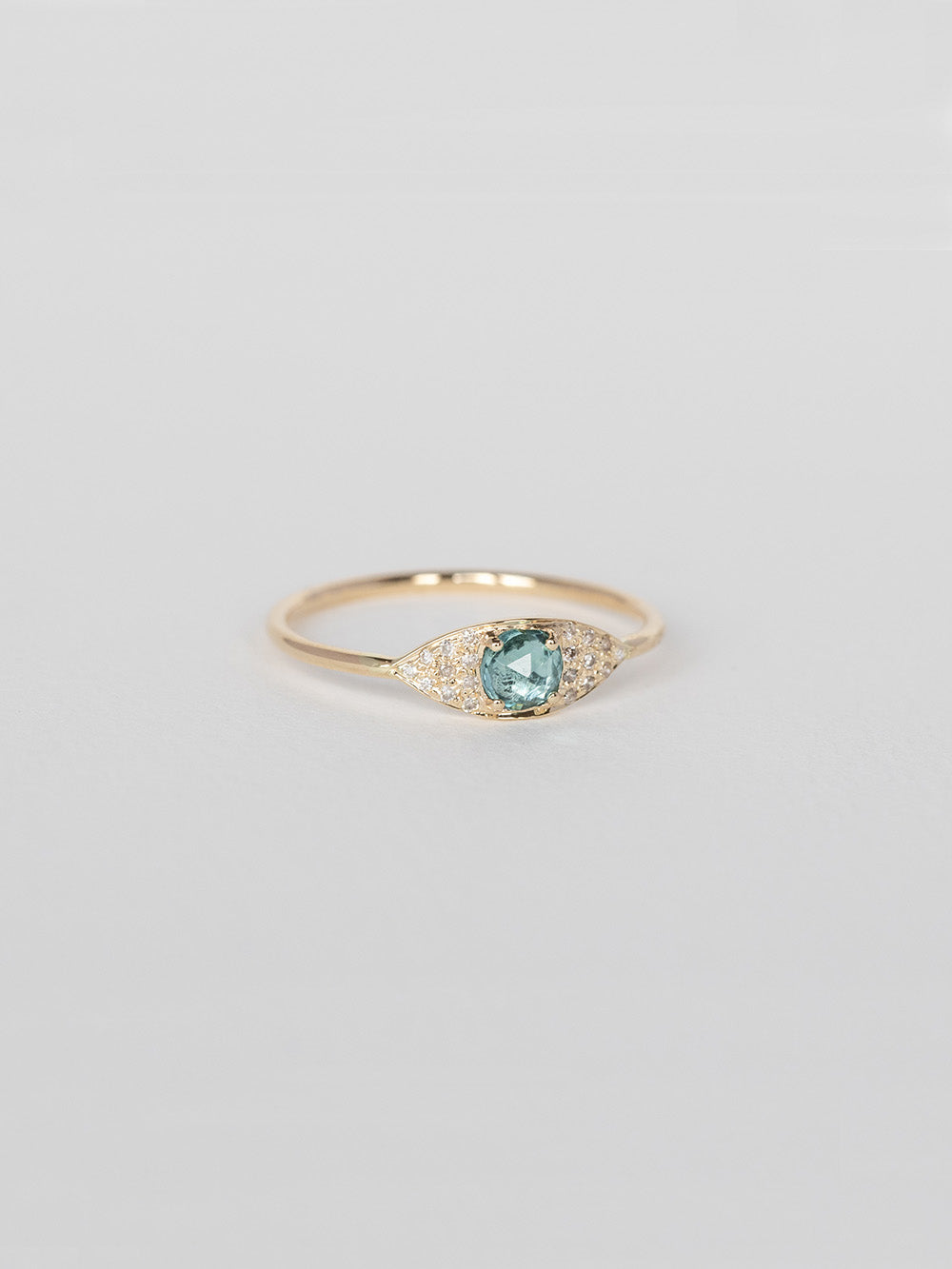 BAGUE FULL EYE TOURMALINE BLEUE & DIAMANTS