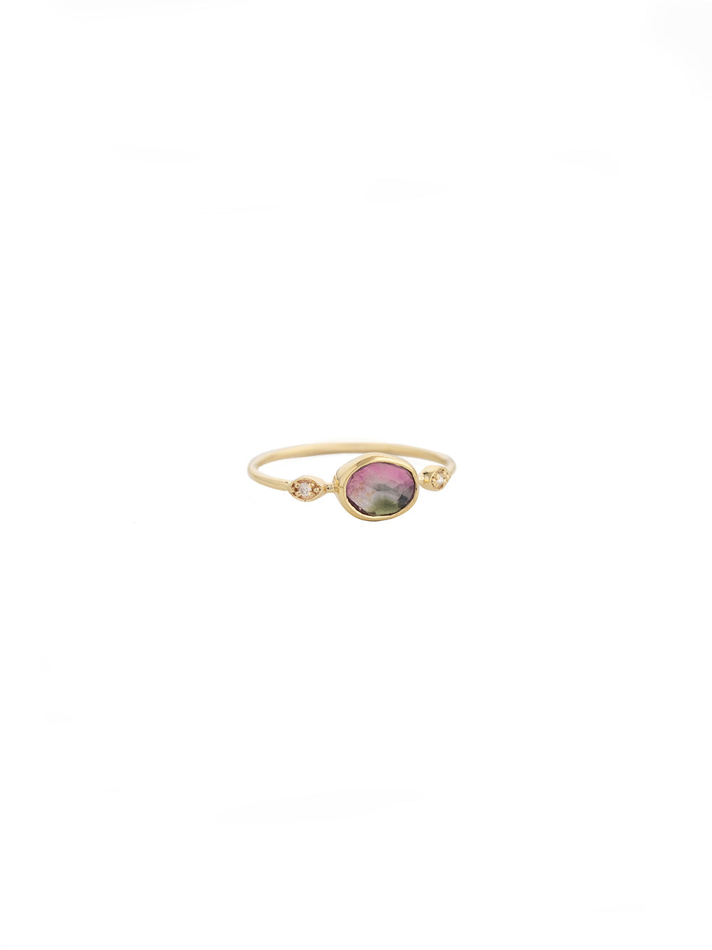 TOURMAIN RING AND DIAMONDS