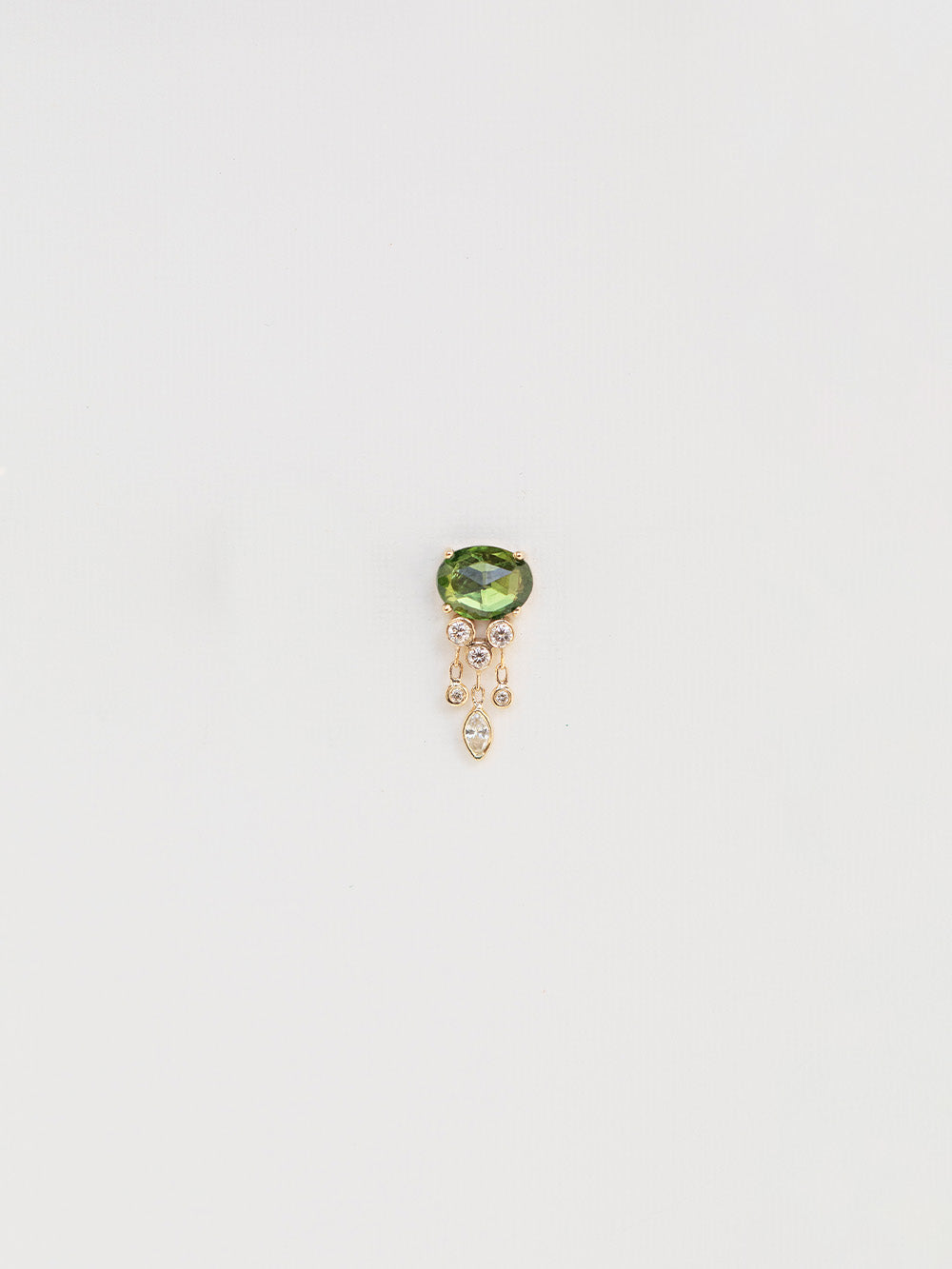 BOUCLE D'OREILLE JELLYFISH TOURMALINE VERTE
