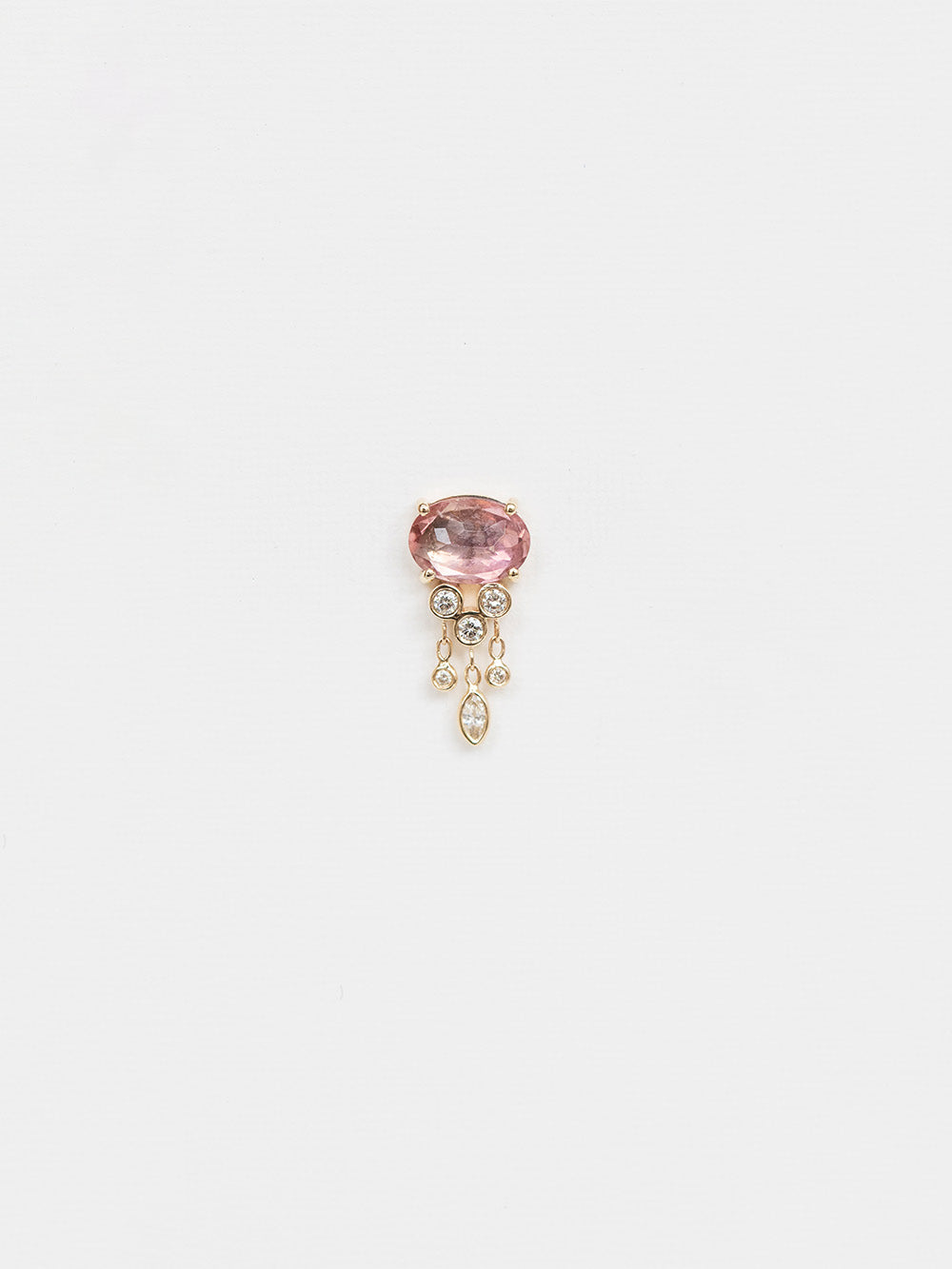 BOUCLE D'OREILLE JELLYFISH TOURMALINE ROSE