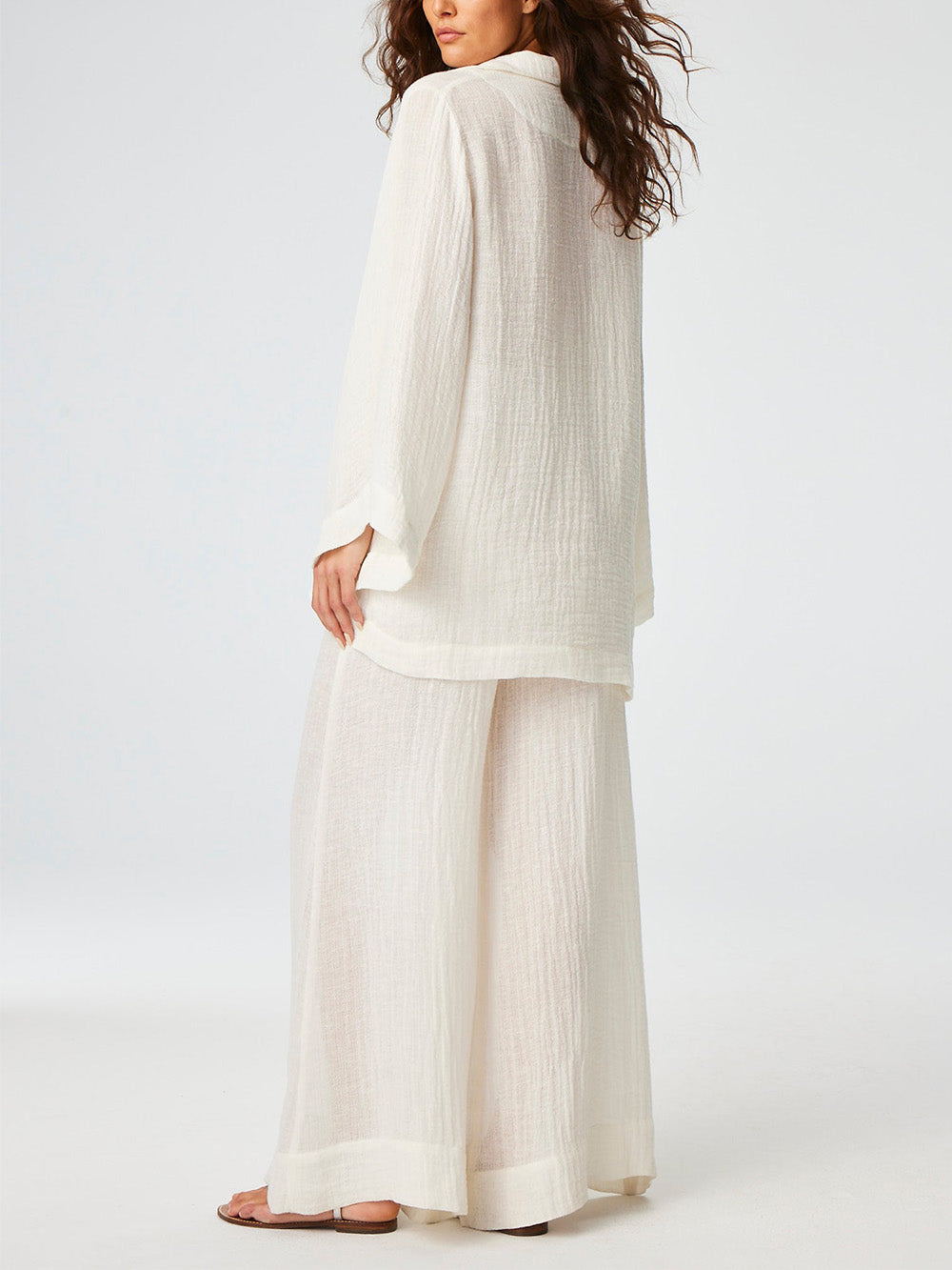TUNIQUE TOP IN IVORY GAUZE LINEN