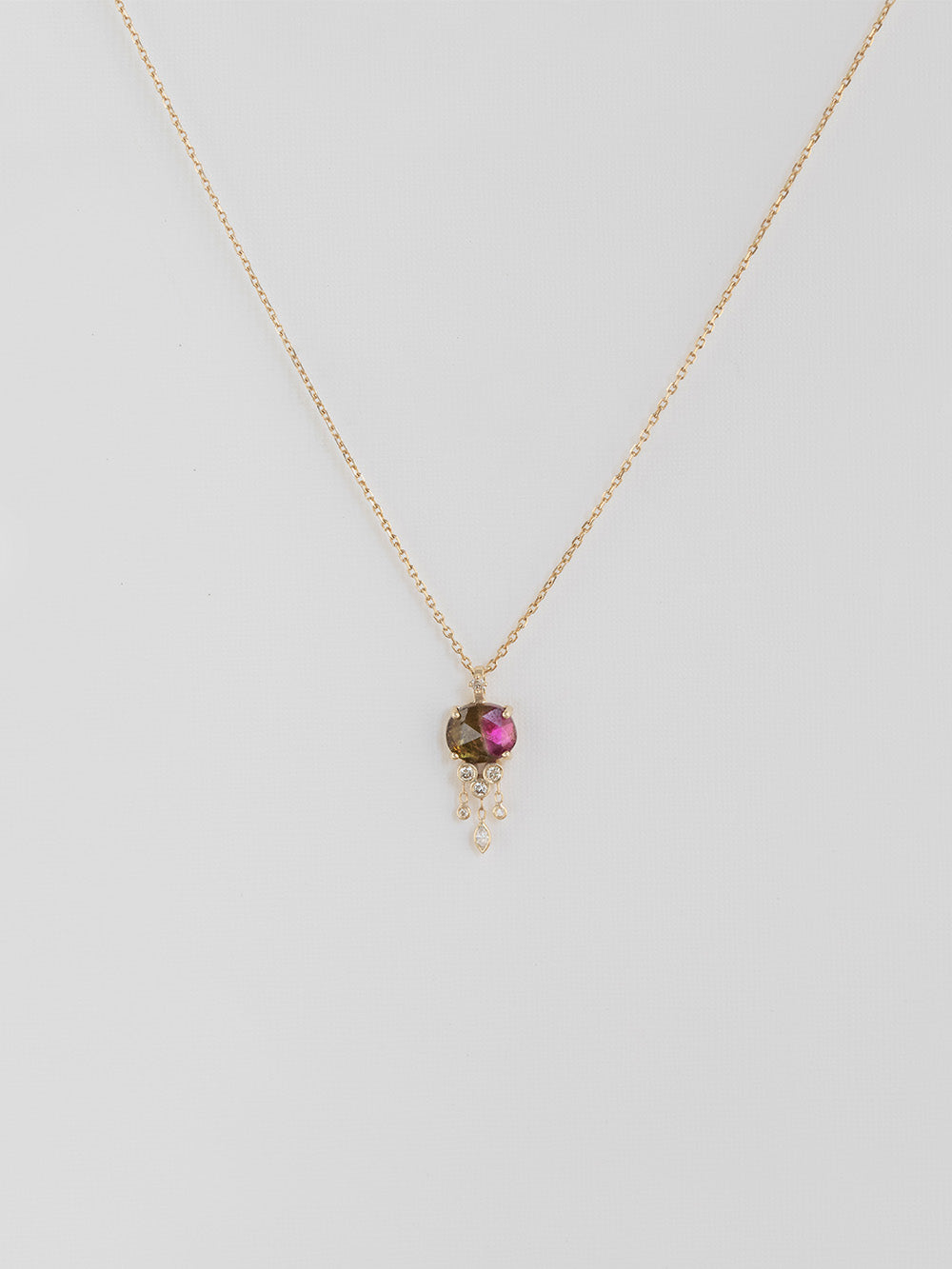 TWO-COLOR JELLYFISH TOURMALINE NECKLACE