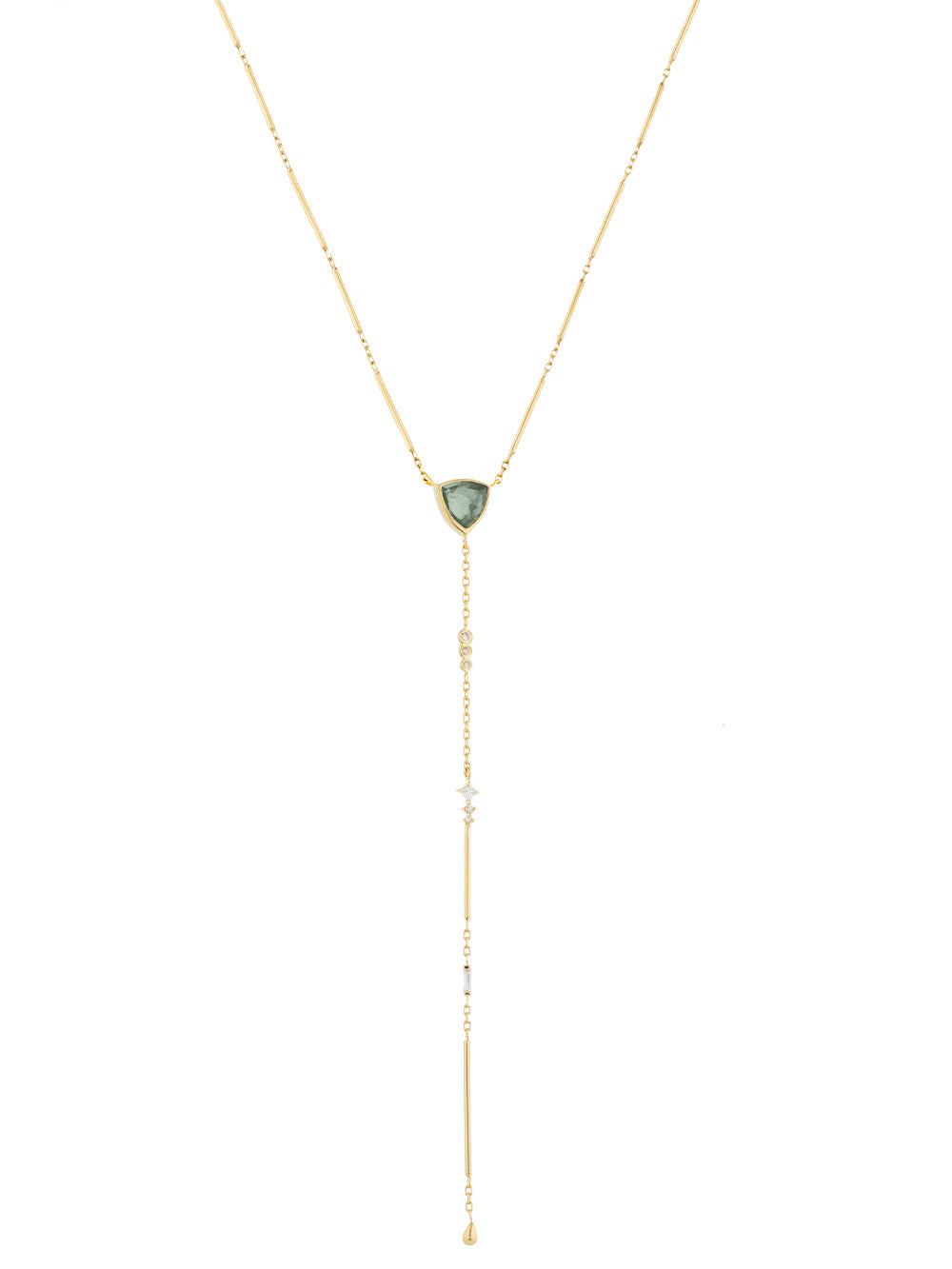 COLLIER LARIAT TOURMALINE ET DIAMANTS
