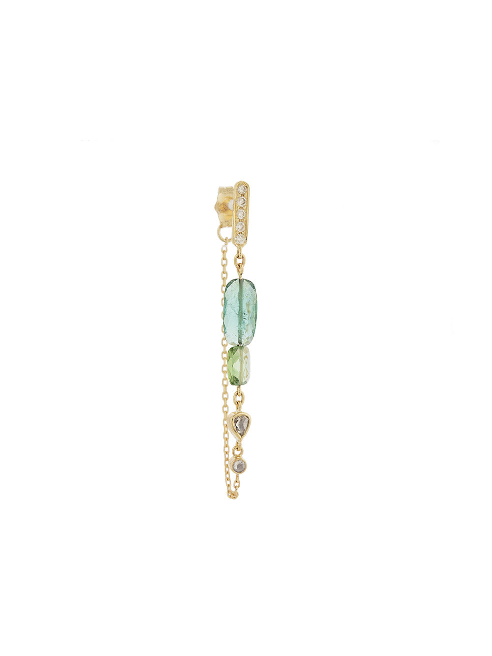 BOUCLES D'OREILLES TOURMALINE ET DIAMANTS