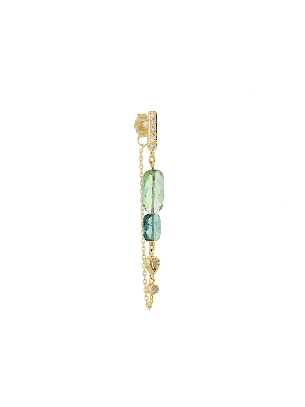 BOUCLES D'OREILLES TOURMALINE ET DIAMANTS