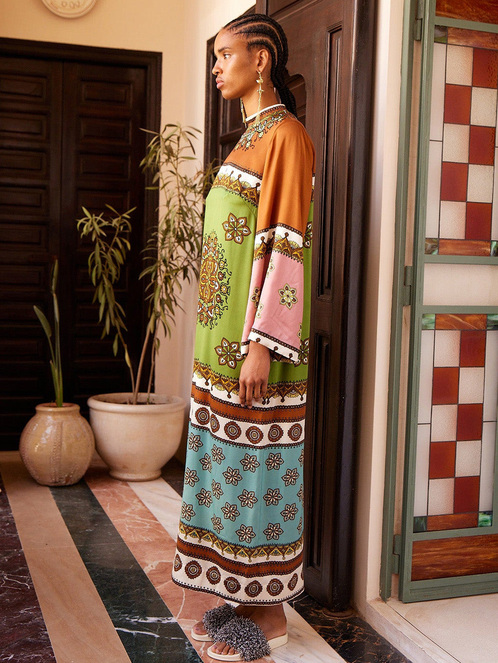 CONTINA SILK LONG DRESS