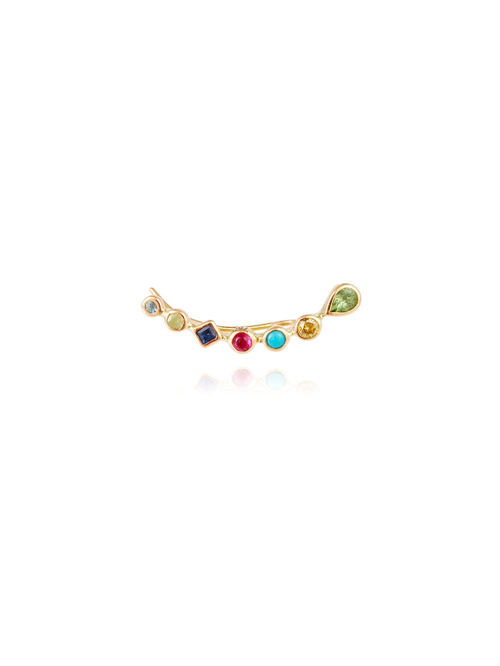RIGHT FIN EARRING GREEN TOURMALINE
