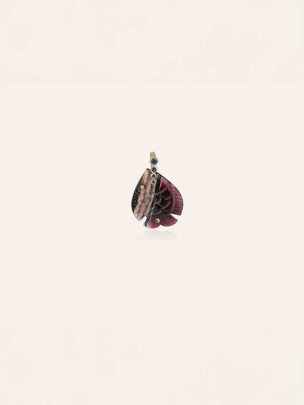 PENDENTIF POISSON MM TOURMALINE ET SAPHIRS