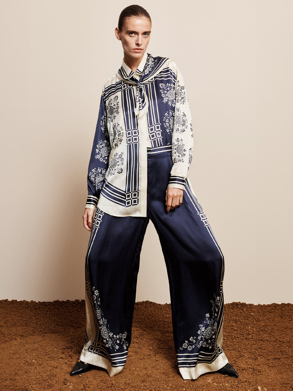 PANTALON BANDERRA EN SOIE