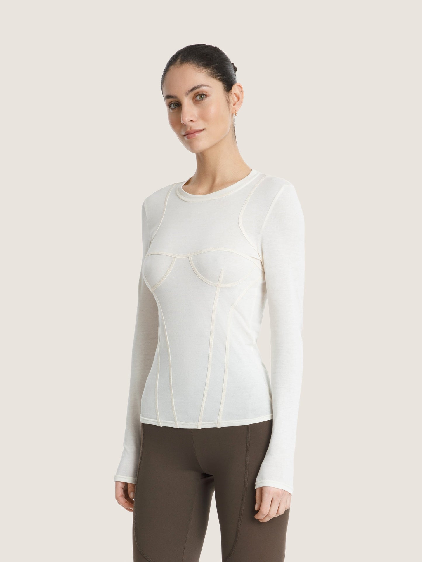 LONG SLEEVED WHITE CORSET TOP