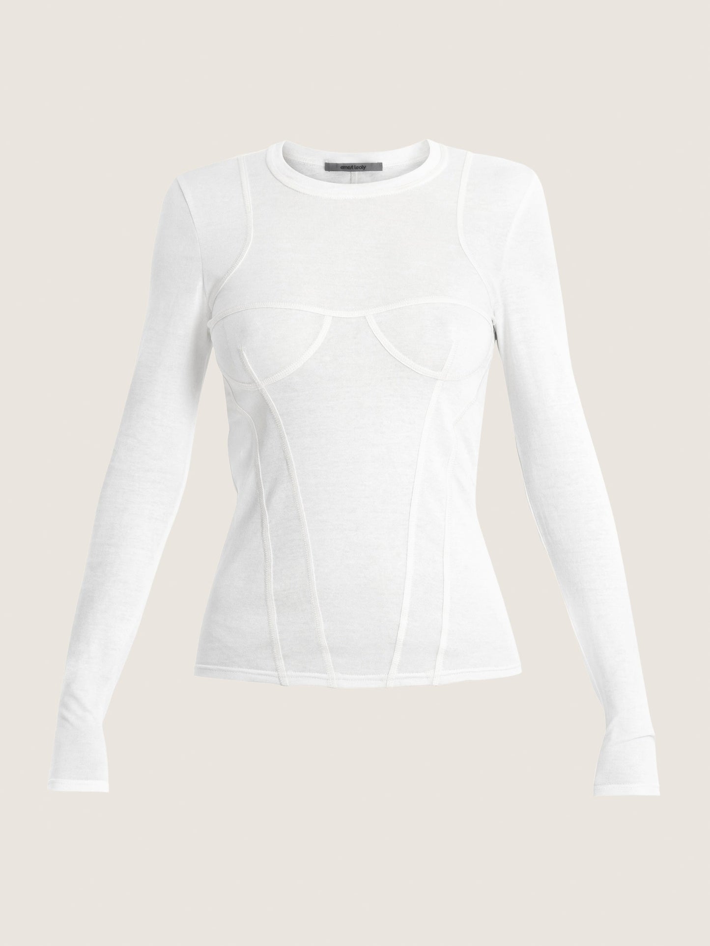 LONG SLEEVED WHITE CORSET TOP