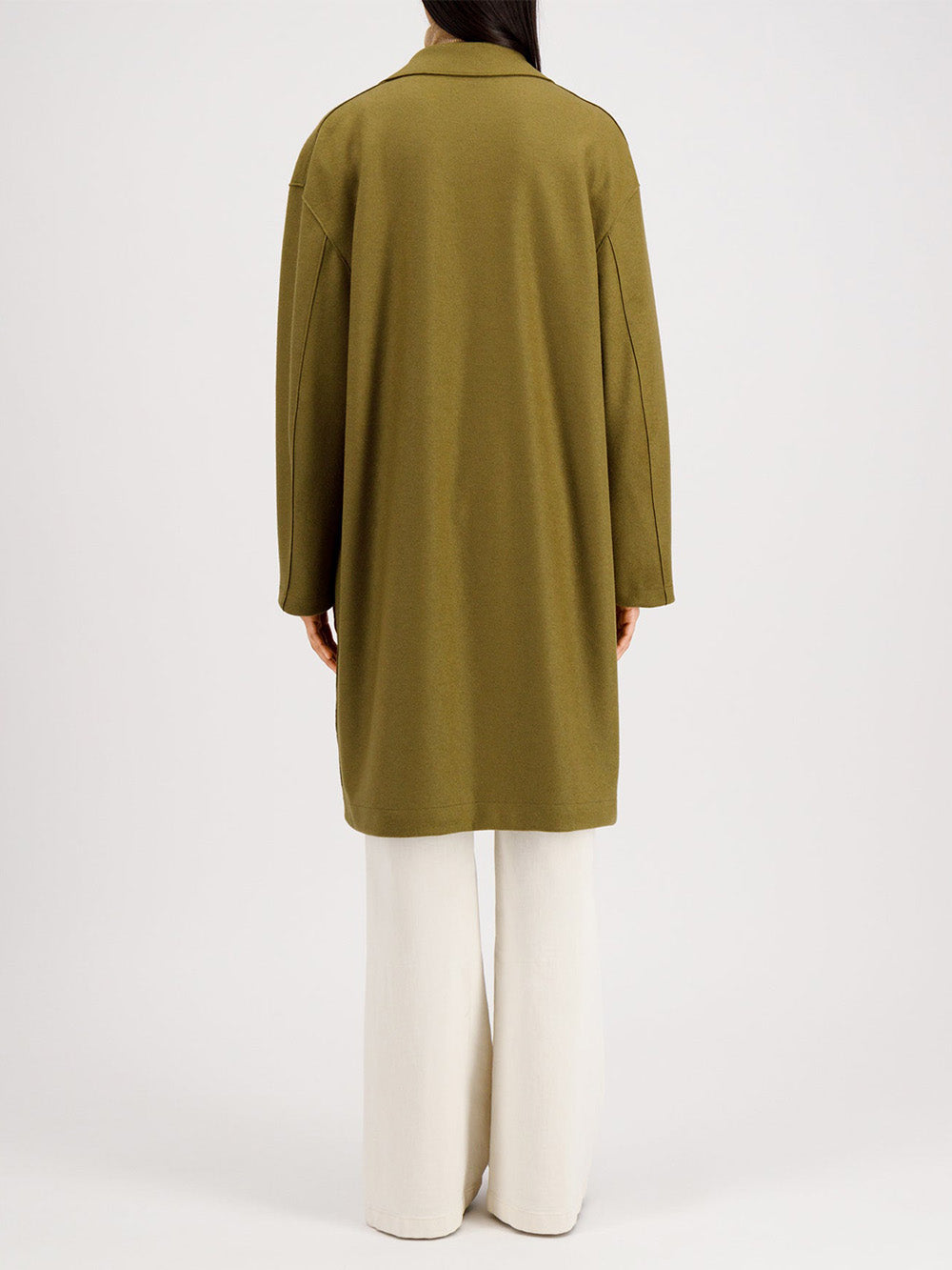 OLIVE CASHMERE OVERSIZED COAT