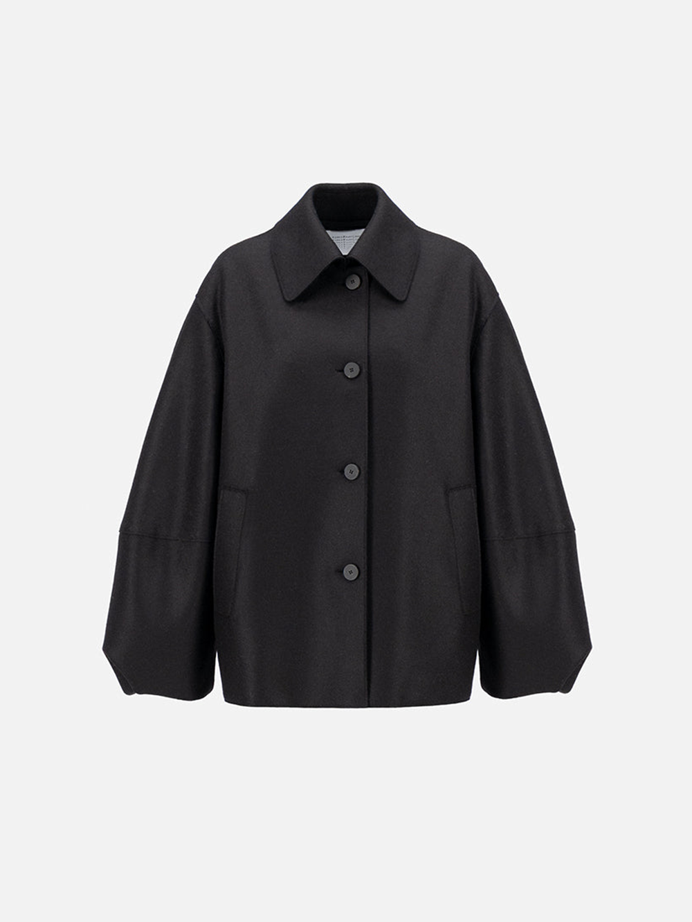 ANTHRACITE PUFF-SLEEVED COAT