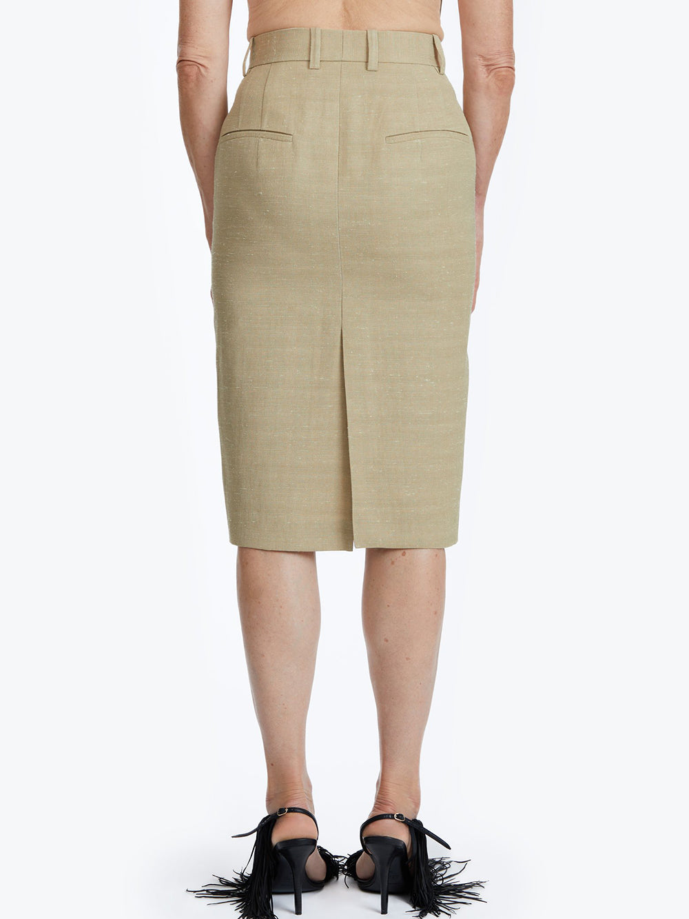 BACK TO TOWN SAND PENCIL SKIRT