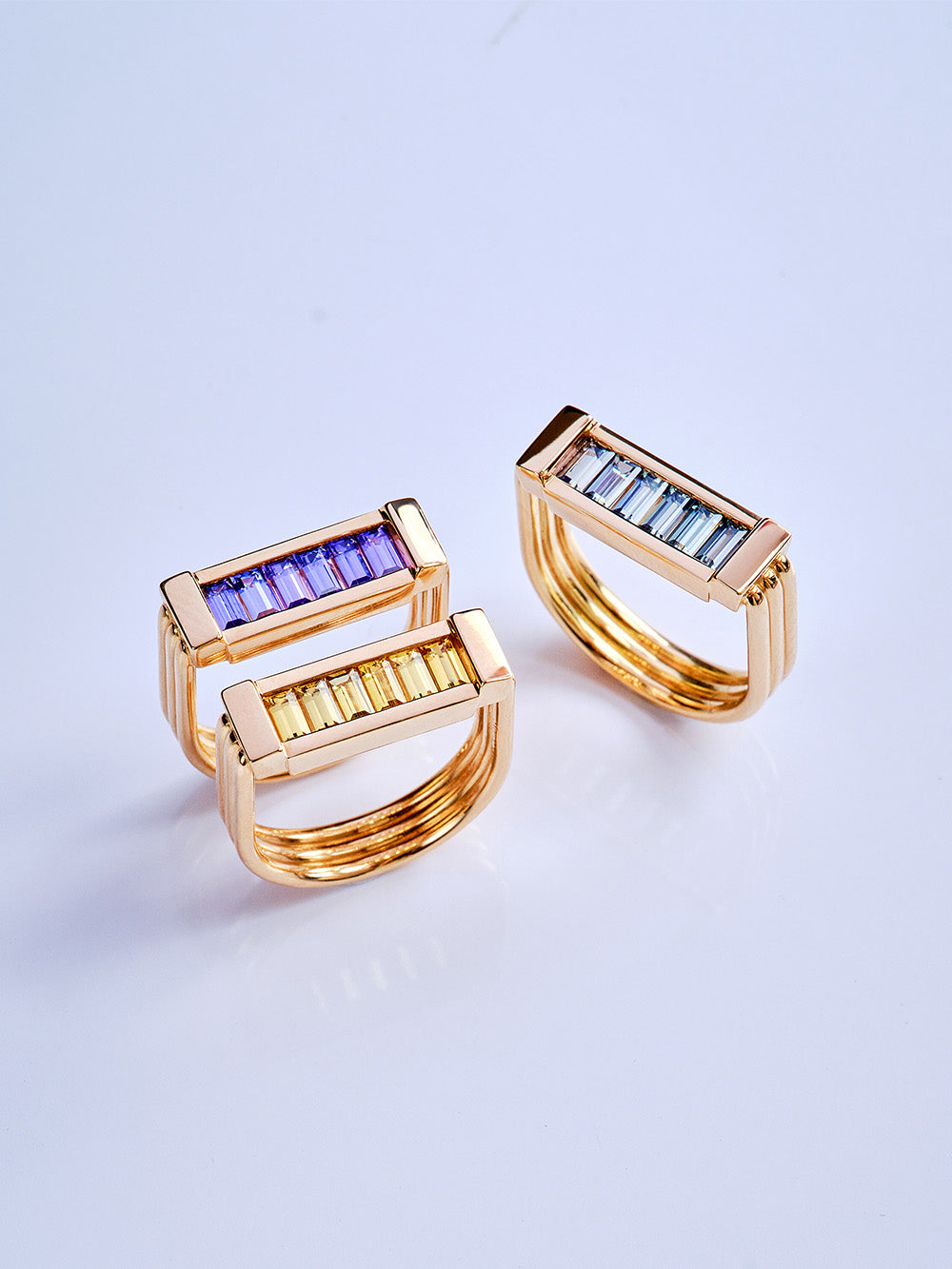 BAGUE SMALL POMPIDOU SAPHIRS JAUNES