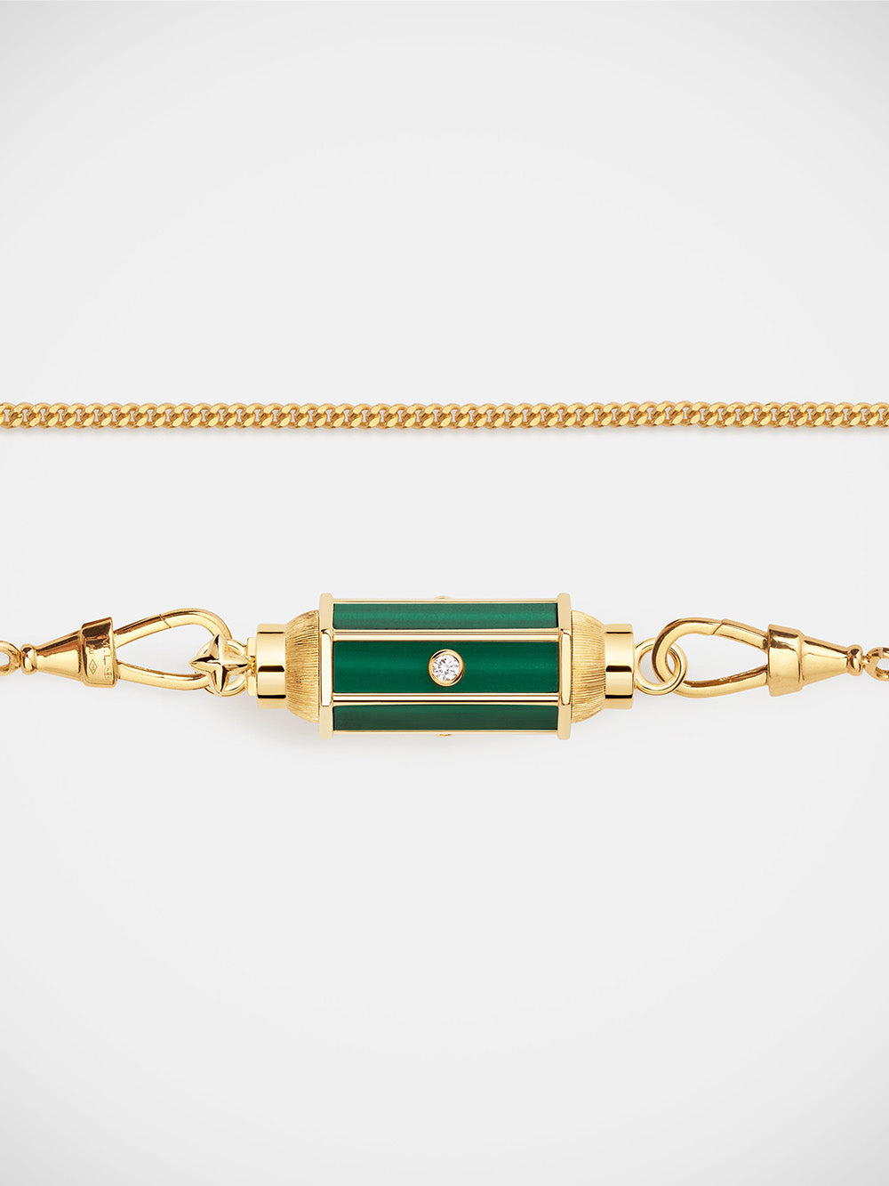 BBY LOCKET MALACHITE & DIAMOND