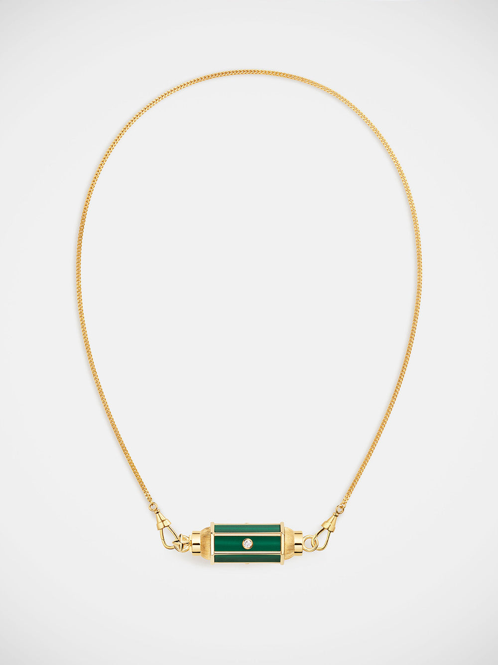 BBY LOCKET MALACHITE & DIAMOND