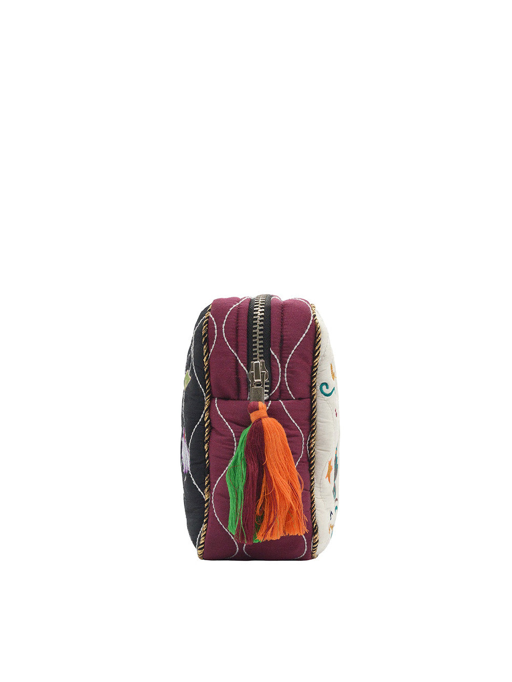 BIG POUCH HEAL IN BLACK & WHITE SILK