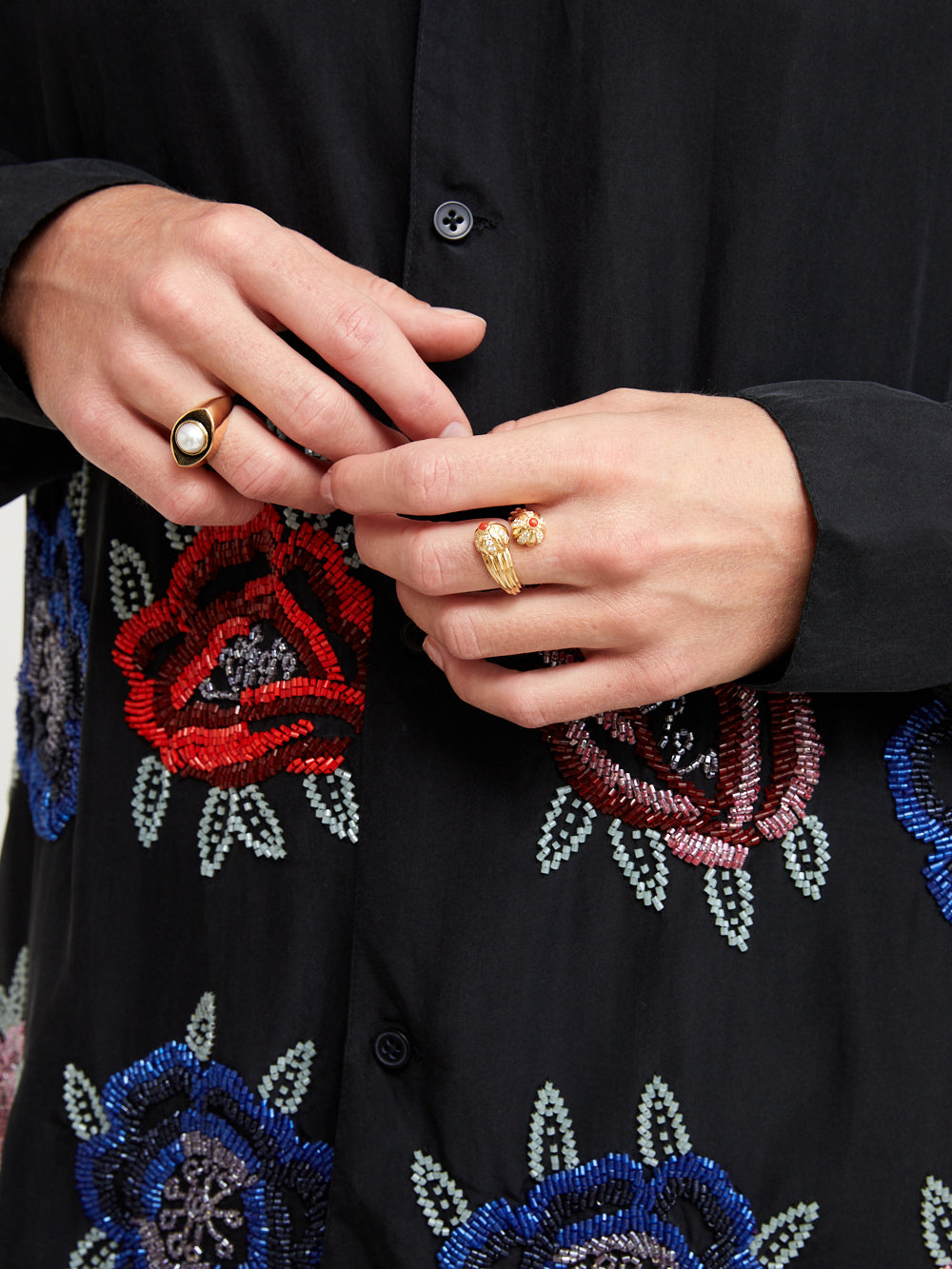 OUDJAT UMA AKOYA RING