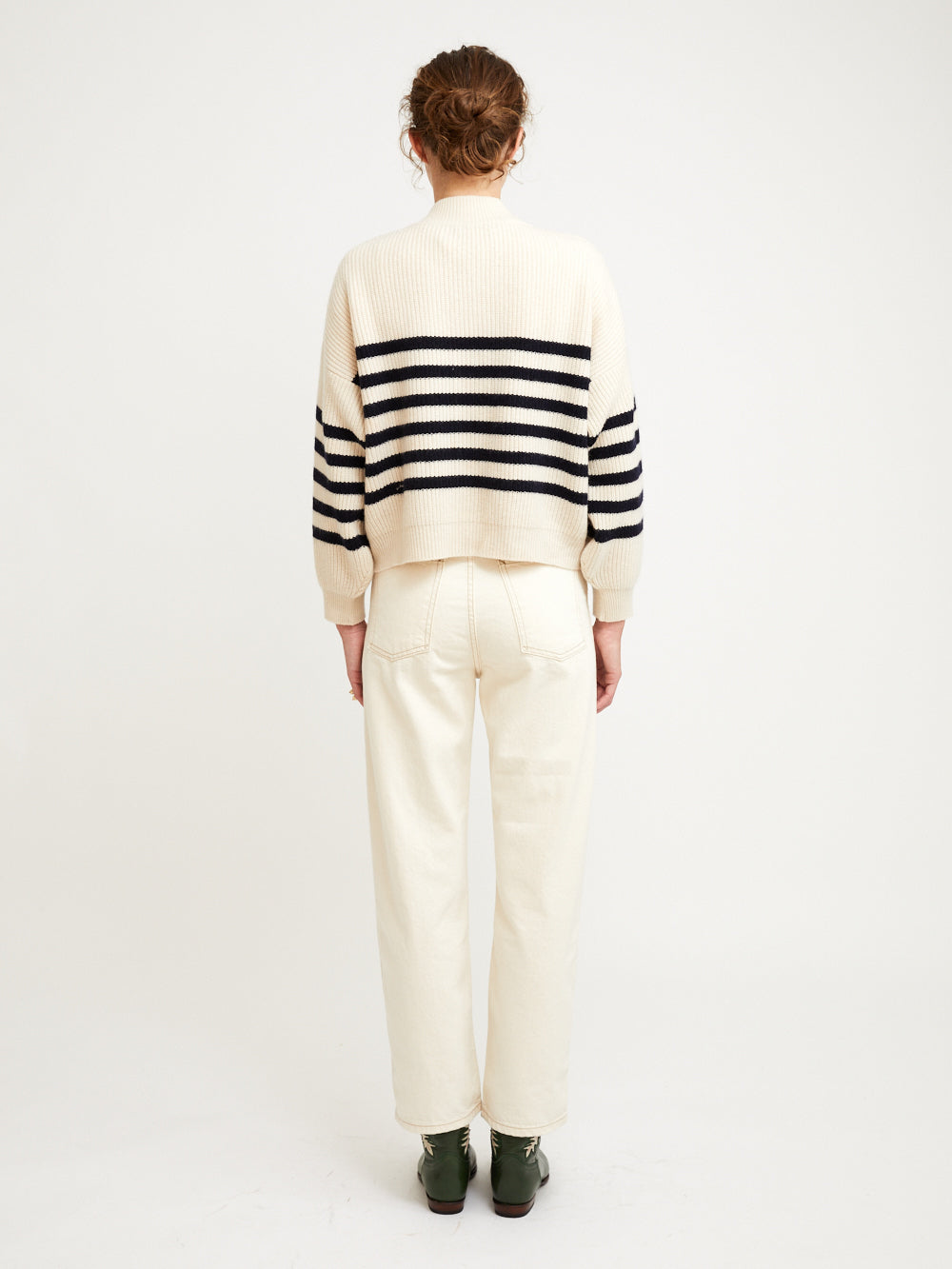 CARDIGAN ROY RAYURES NAVY WHITE