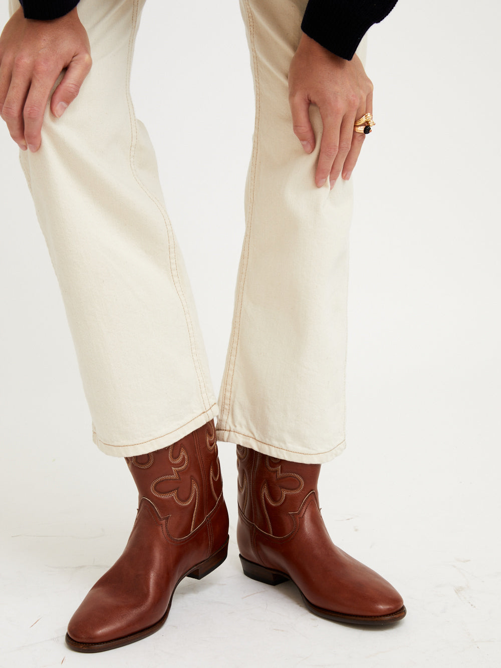 MIDNIGHT LEATHER COGNAC BOOTS