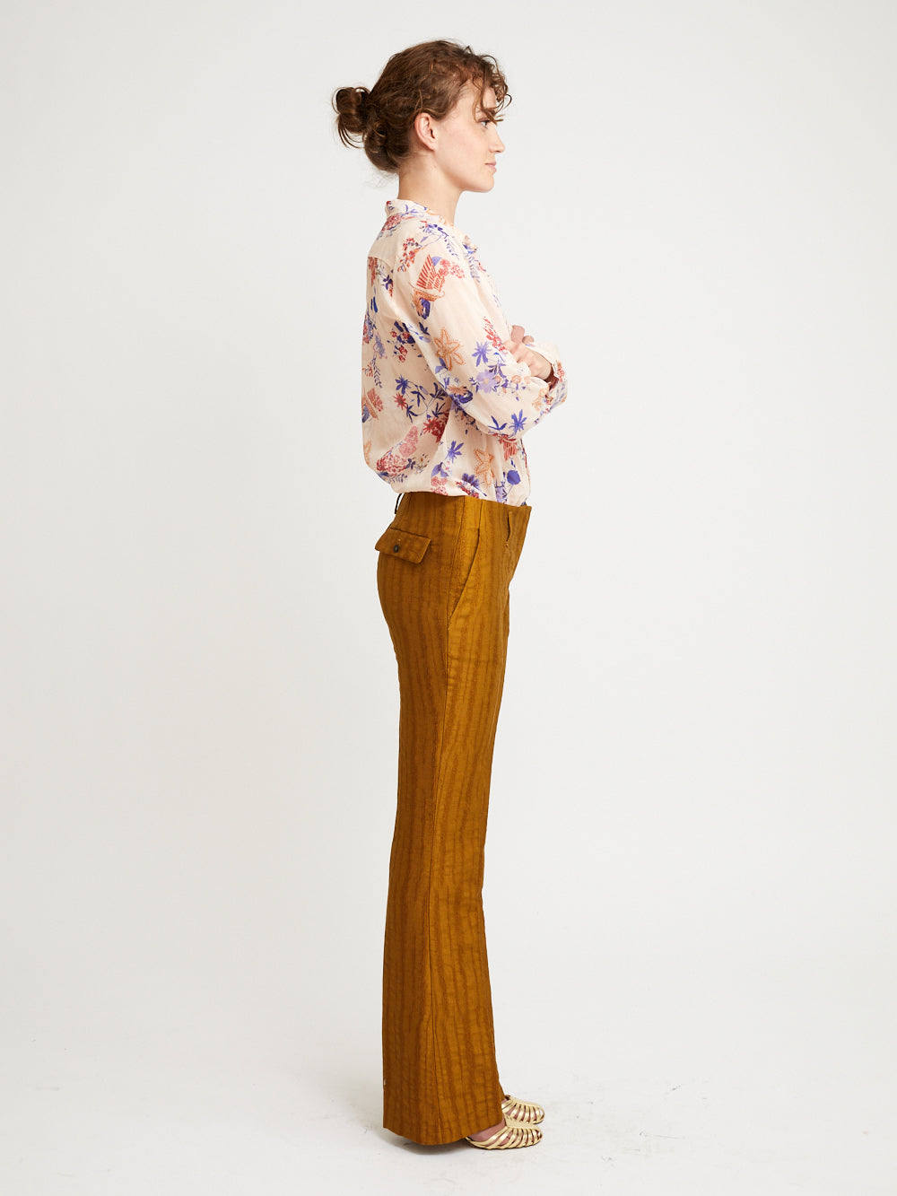 BRONZE JACQUARD TROUSERS