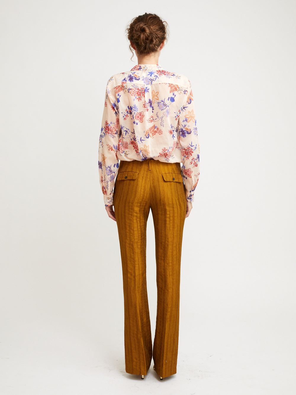 BRONZE JACQUARD TROUSERS