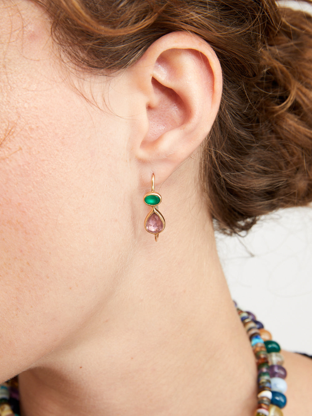 FISH EARRINGS 23MM TOURMALINE