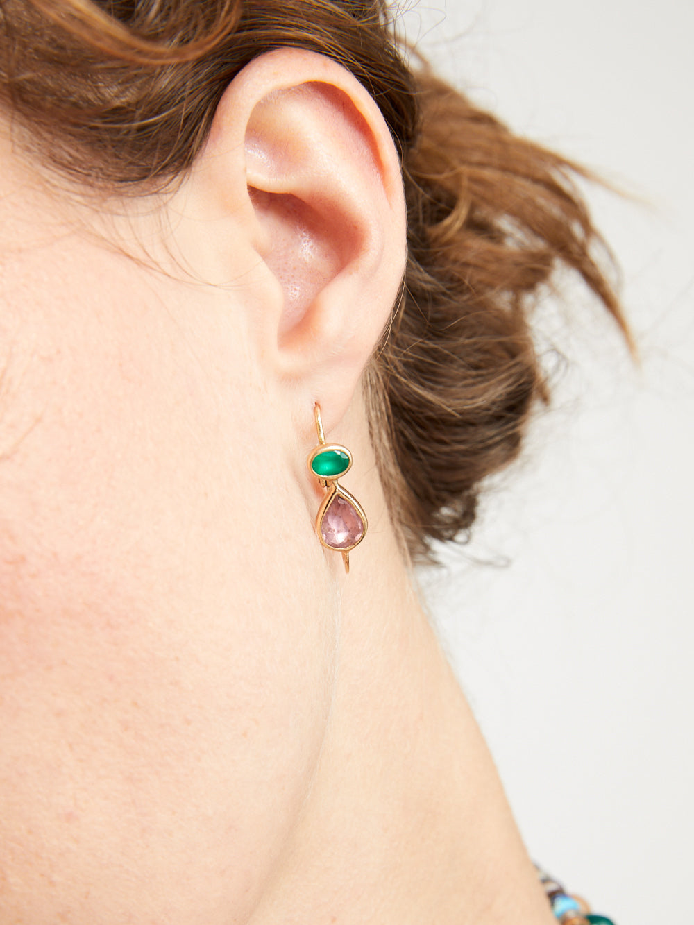 BOUCLES D'OREILLE POISSARDE 23MM TOURMALINE