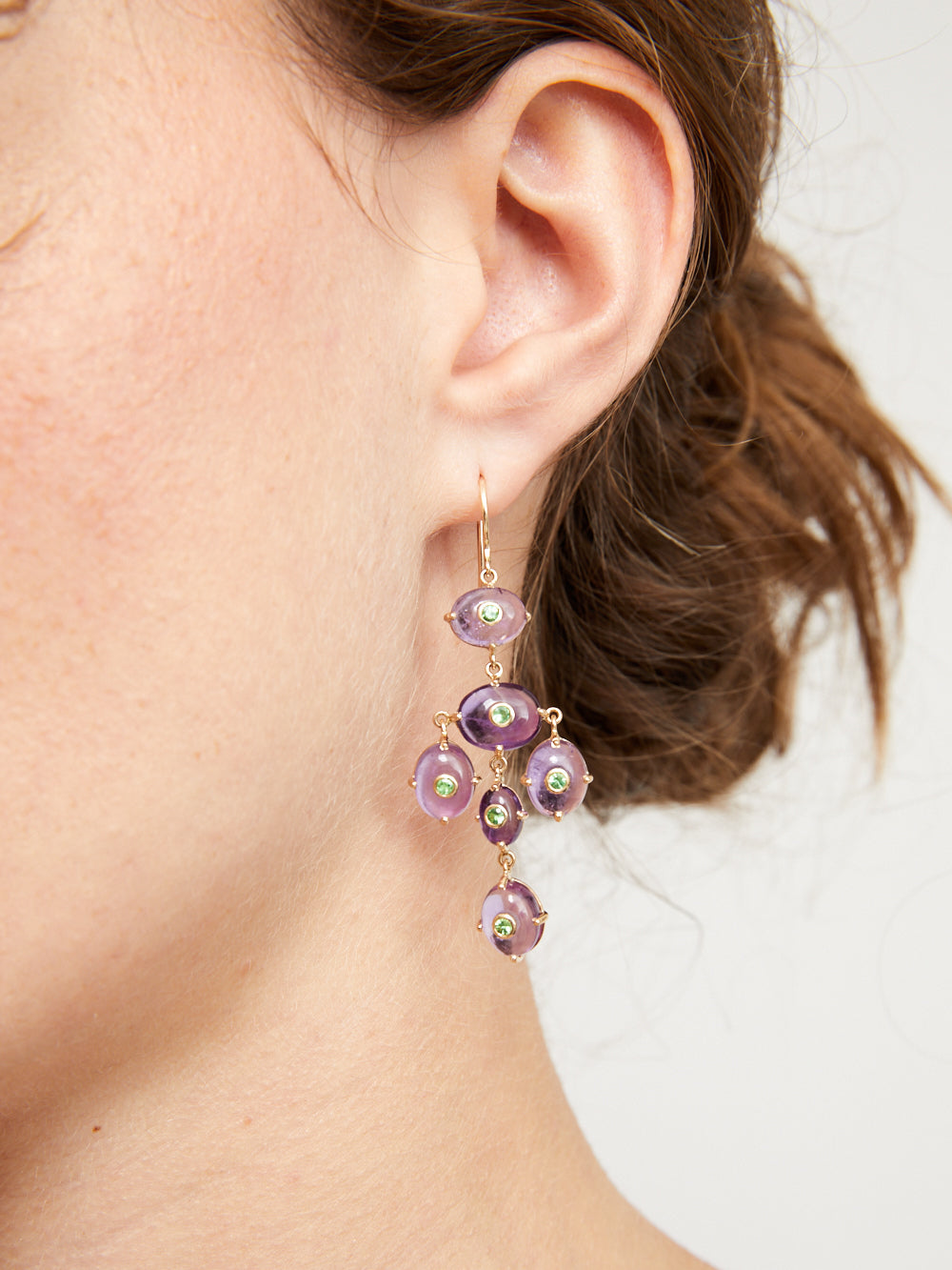 BOUCLES D'OREILLE GIRANDOLE AMETHYSTE