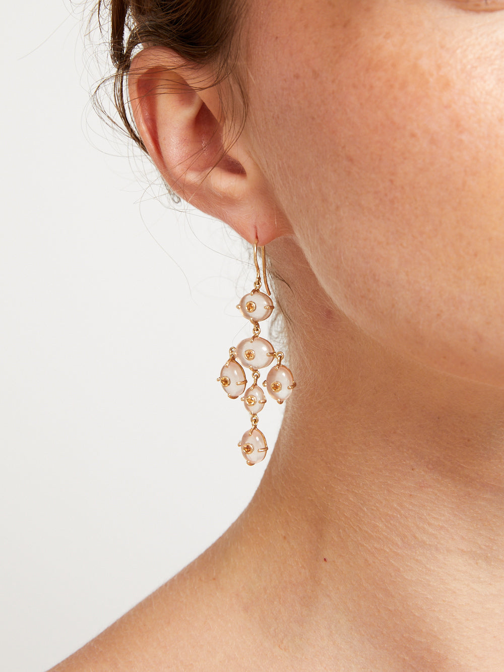BOUCLES D'OREILLE GIRANDOLE QUARTZ