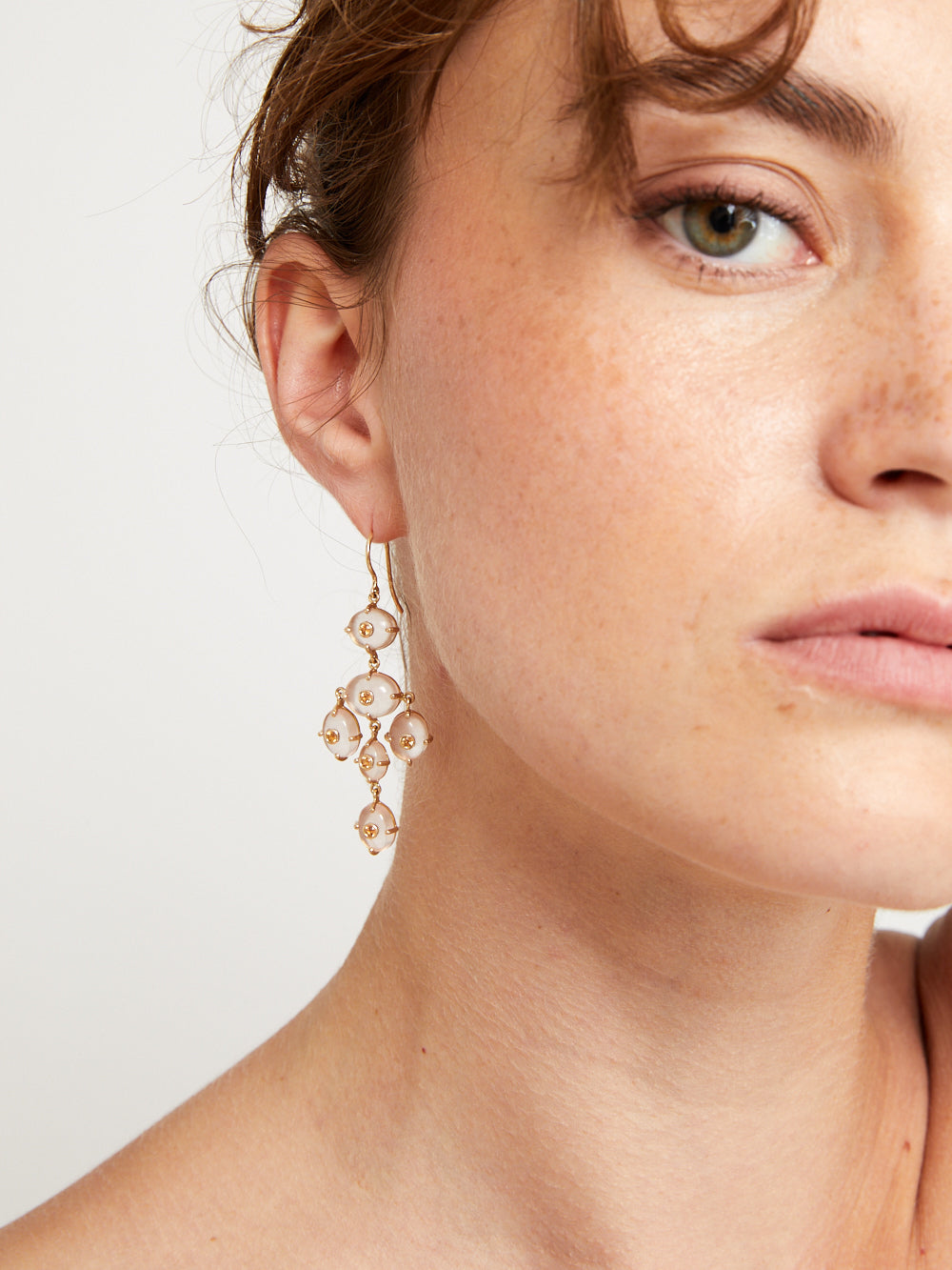BOUCLES D'OREILLE GIRANDOLE QUARTZ