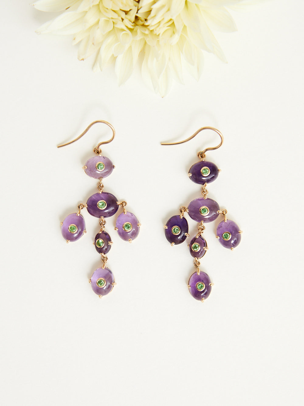 BOUCLES D'OREILLE GIRANDOLE AMETHYSTE
