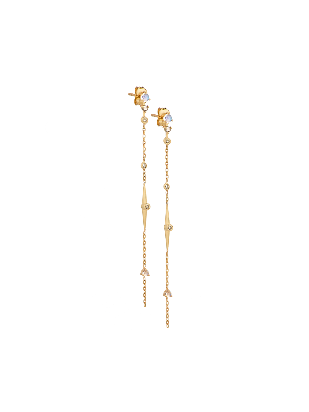 BOUCLES D'OREILLES LONGUES HANG DIAMANTS