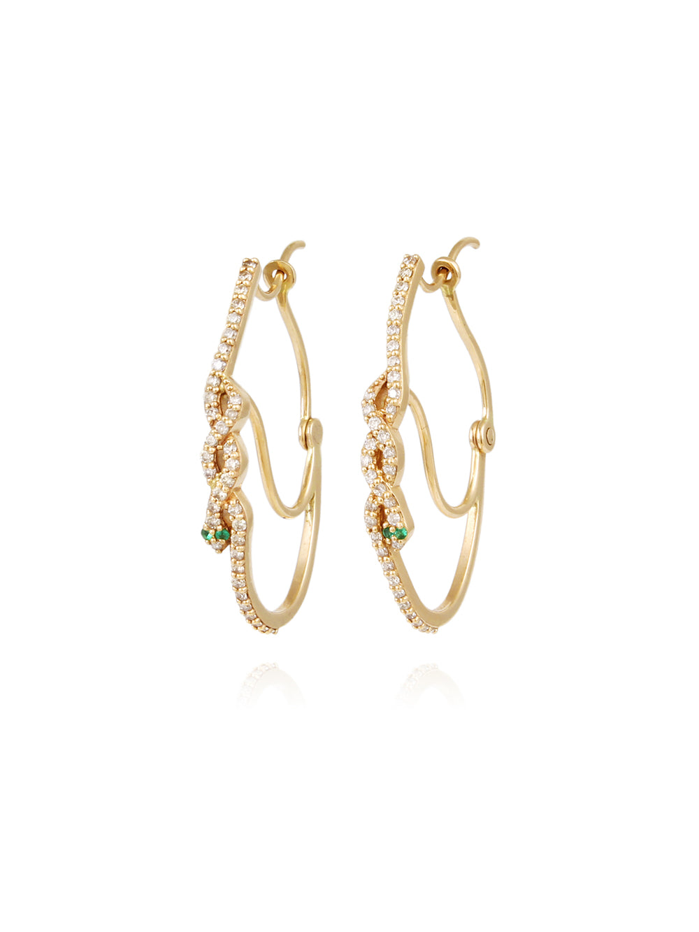 DIAMOND & EMERALD SNAKE EARRINGS
