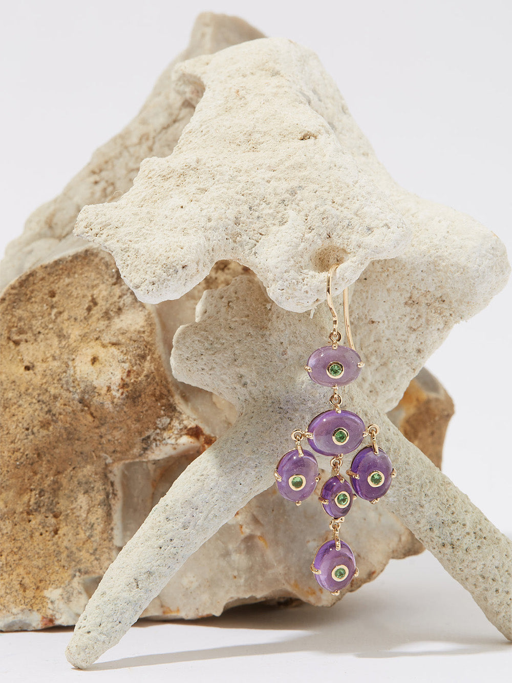 BOUCLES D'OREILLE GIRANDOLE AMETHYSTE