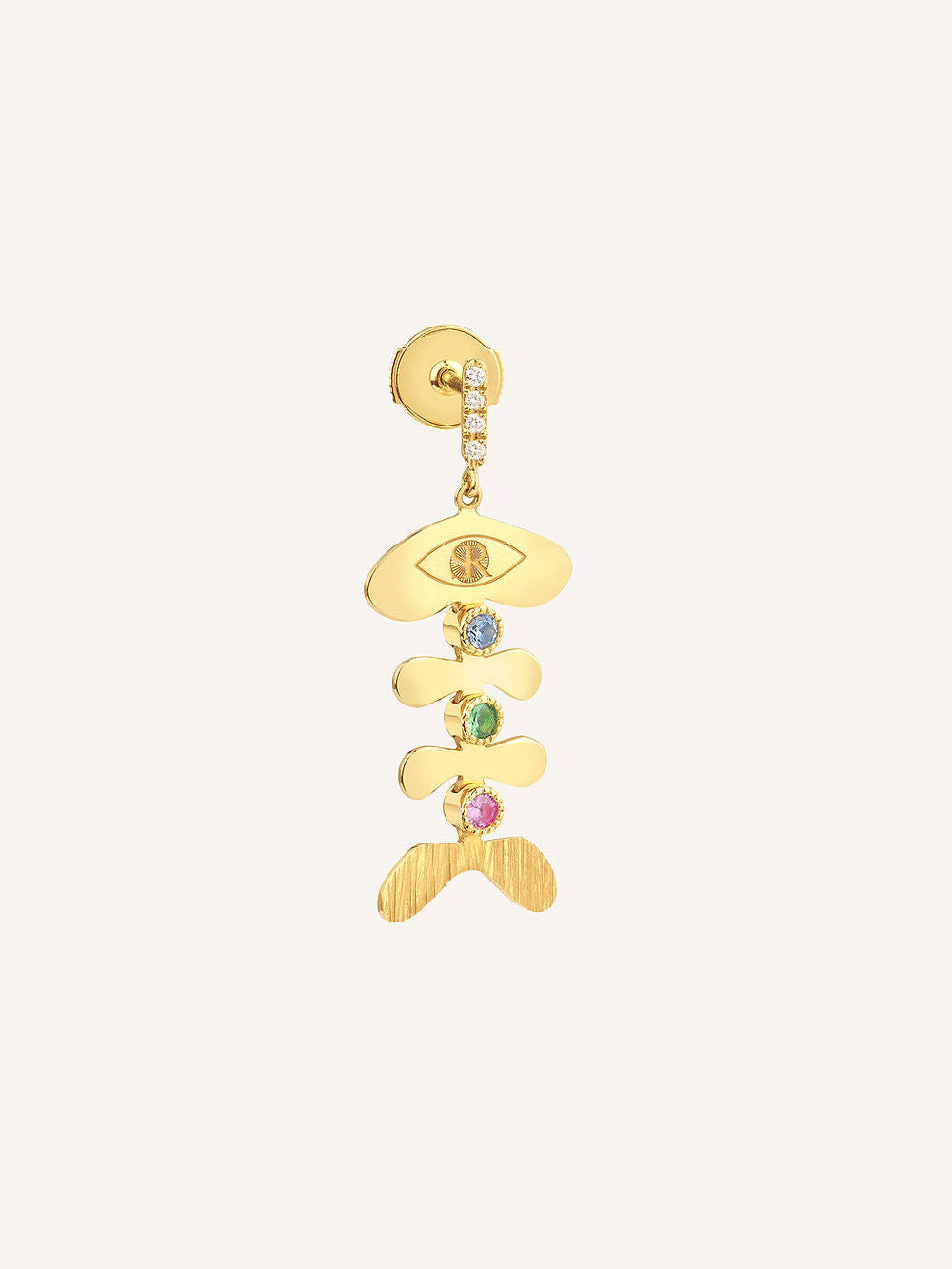 BOUCLE D'OREILLE OTHELLO SAPHIRS MULTICOLORES
