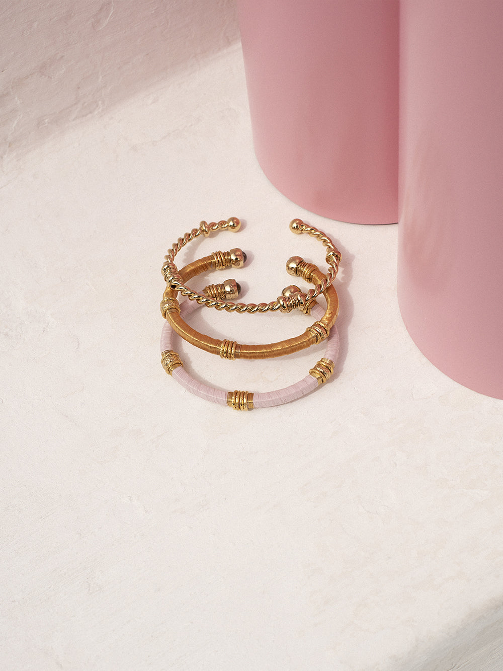 JONC BRACELET Sari RAPHIA PINK