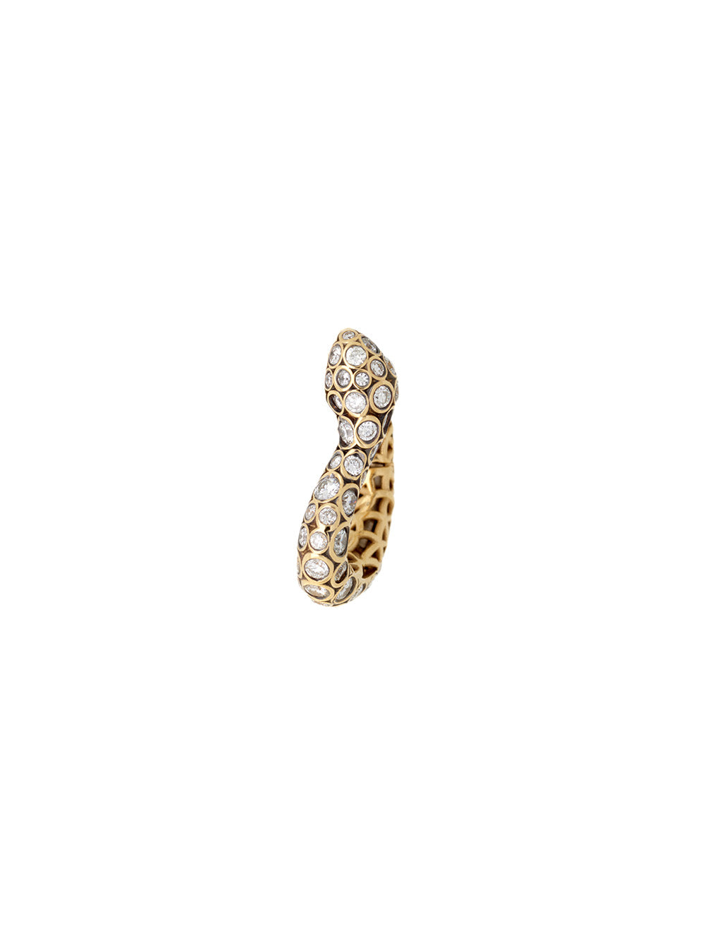 BASILIK YELLOW GOLD AND DIAMOND STRAIGHT EARRING