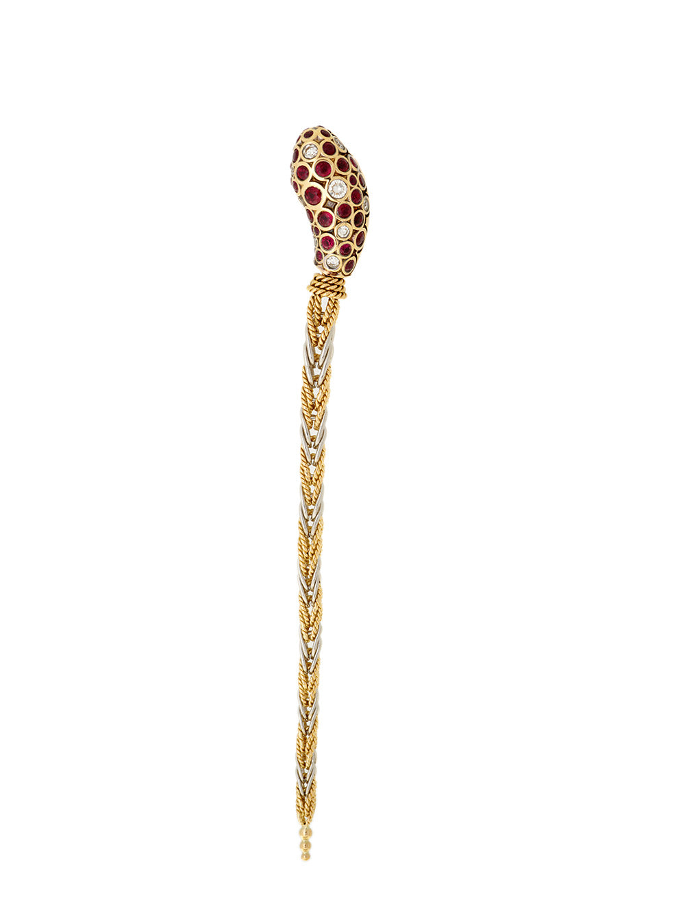 BASILIK RIGHT EARRING, RUBIS AND DIAMONDS