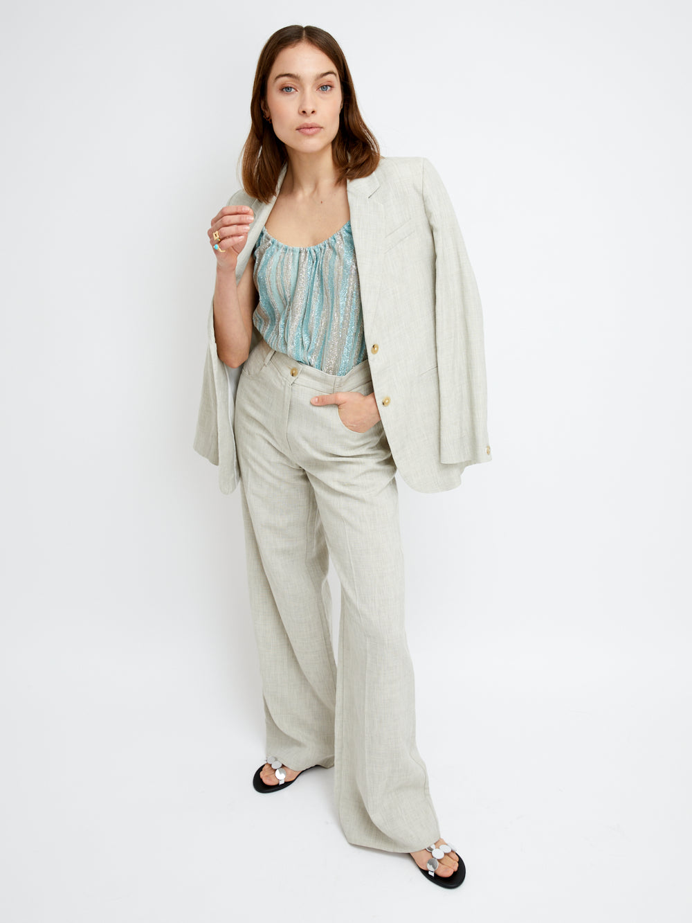 MADREPERLA LINEN BLAZER JACKET