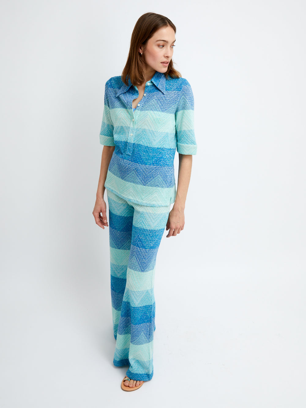 GIUDECCA CHEVRON BLUE TROUSERS